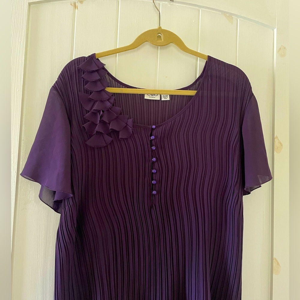 Women’s Cato Purple Short Sleeve Blouse Top Size Plus 26 /28 W - Picture 3 of 6